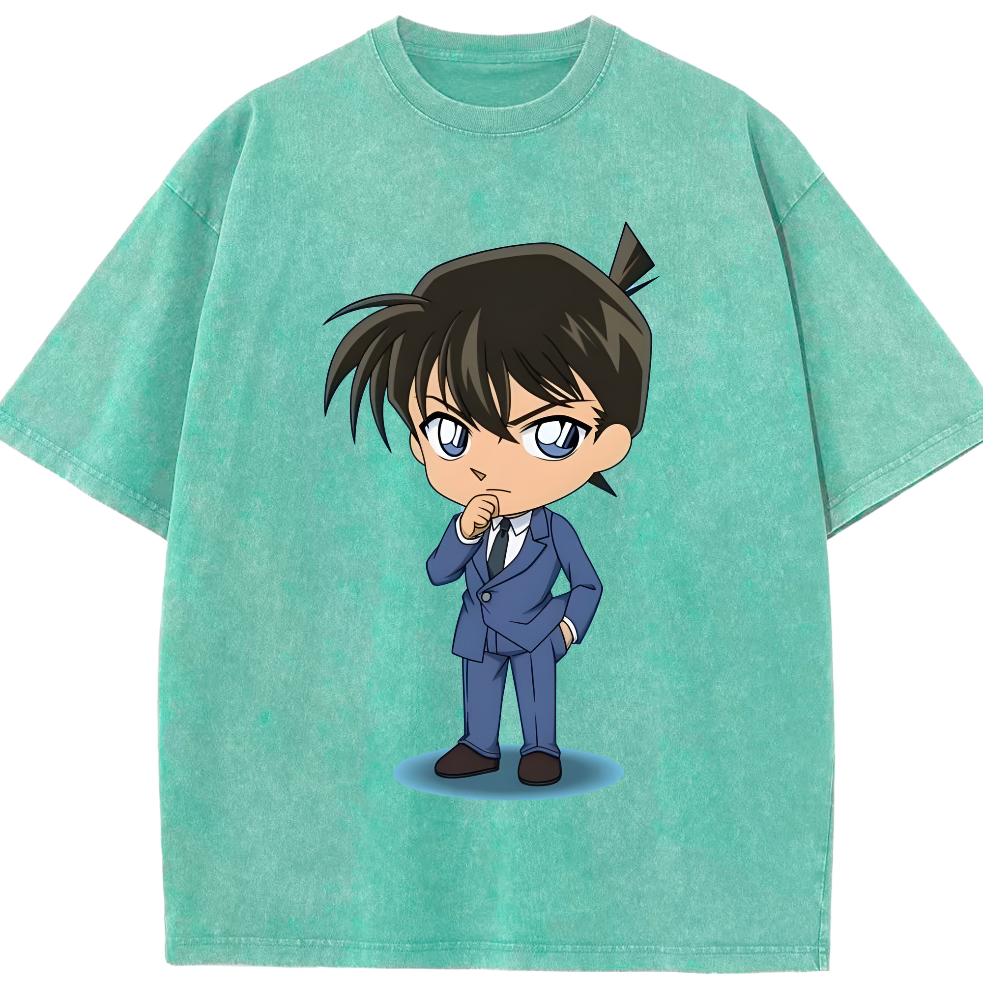 （画像用） 名探偵コナン 江戸川 コナン Detective Conan Conan Edogawa 綿100% ヴィンテージ風 半袖Tシャツ（フロントプリント）